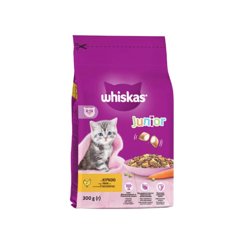 Whiskas Junior ξηρά τροφή γάτας με κοτόπουλο 300g