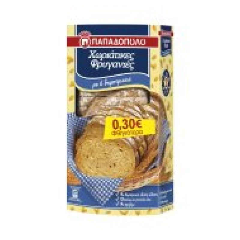 Χωριάτικες Φρυγανιές με 6 Δημητριακά Vegan 240gr -0.30