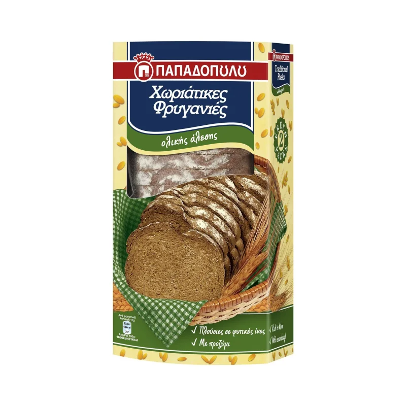 Χωριάτικες Φρυγανιές Ολικής Άλεσης Vegan 240gr