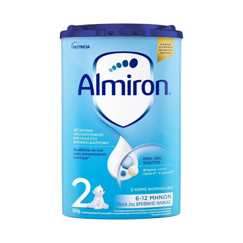 NUTRICIA Almiron 2 Γάλα 2ης Βρεφικής Ηλικίας 6-12 μηνών σε σκόνη χωρίς φοινικέλαιο 800g