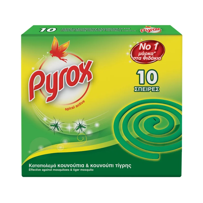 PYROX Spiral Active Εντομοαπωθητικές Σπείρες για Κουνούπια & Κουνούπι Τίγρης 10τεμ