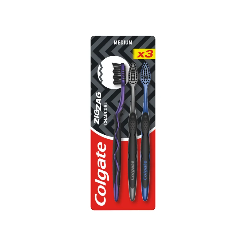 Colgate Zig zag charcoal οδοντόβουρτσα medium 3τεμ