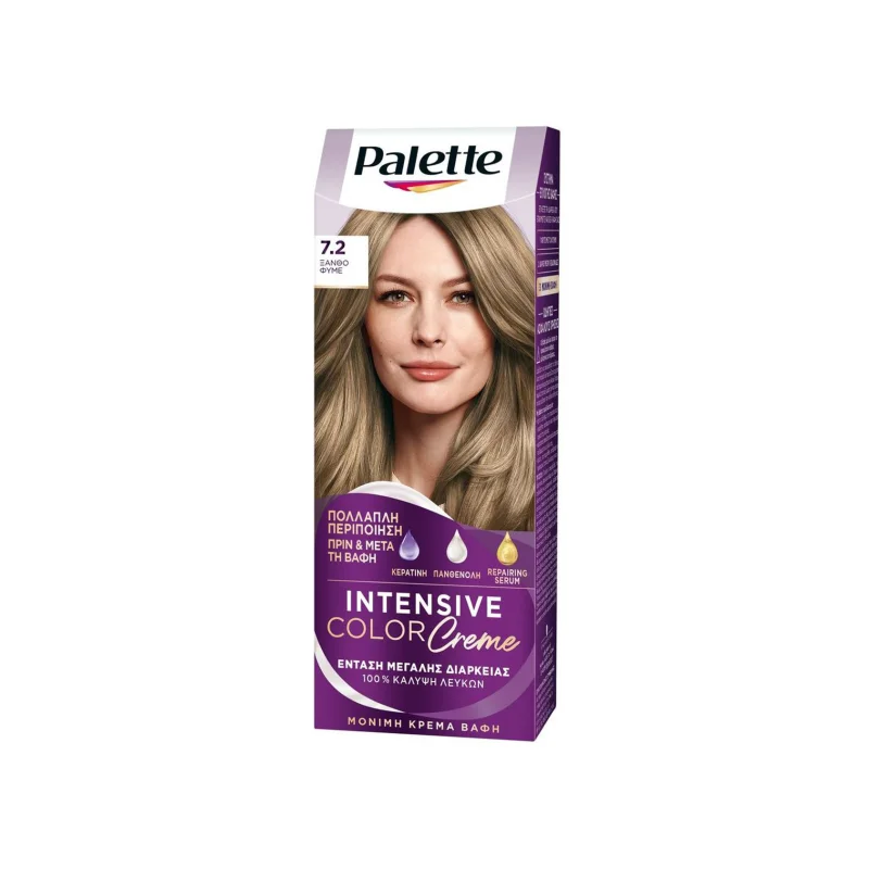 Palette Intensive Color Creme βαφή μαλλιών Νο7.2 ξανθό φυμέ
