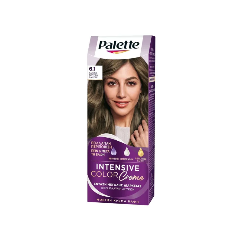 Palette Intensive color care βαφή μαλλιών ξανθό σκούρο σαντρε Νο 6. 1