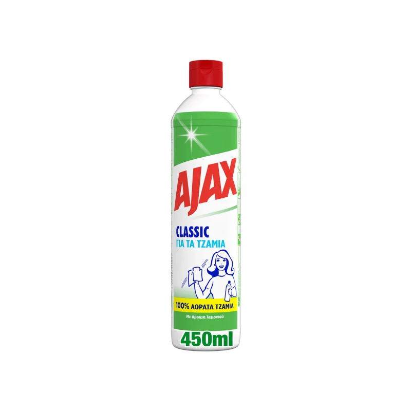 Ajax υγρό καθαριστικό για τζάμια με άρωμα λεμονιού 450ml