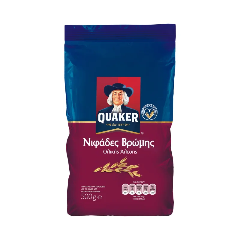 QUAKER Νιφάδες Βρώμης Ολικής Άλεσης 500g