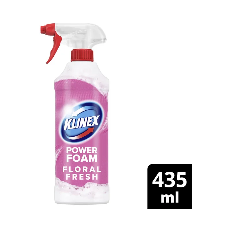 KLINEX Power Foam Ενεργός Αφρός Καθαρισμού για Λεκάνη & Μπάνιο Floral Fresh χωρίς χλώριο 435ml