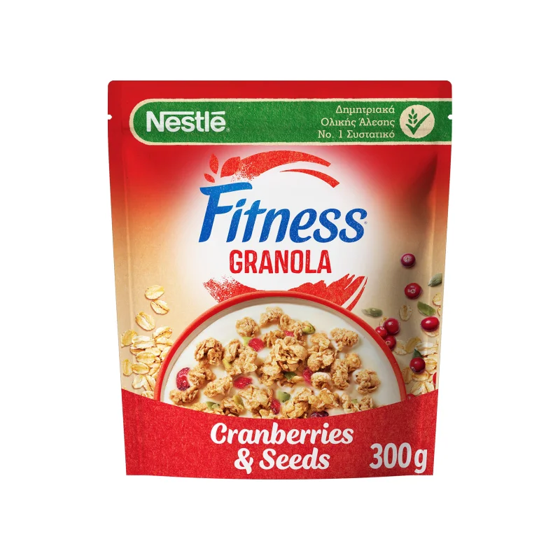Fitness Granola δημητριακά ολικής άλεσης cranberries & seeds 300g