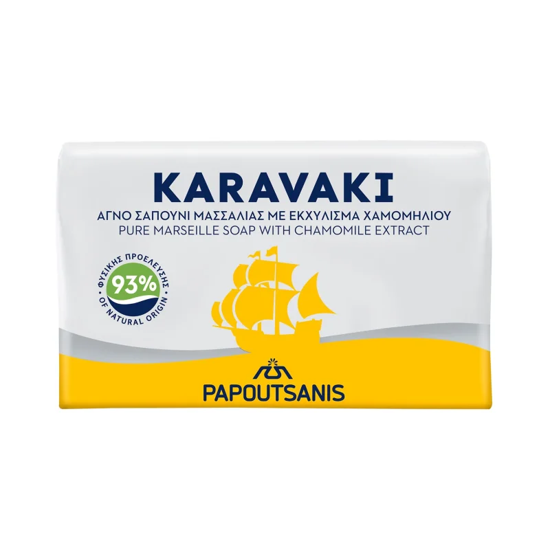 PAPOUTSANIS Karavaki Σαπούνι Μασσαλίας με Εκχύλισμα Χαμομηλιού 125g