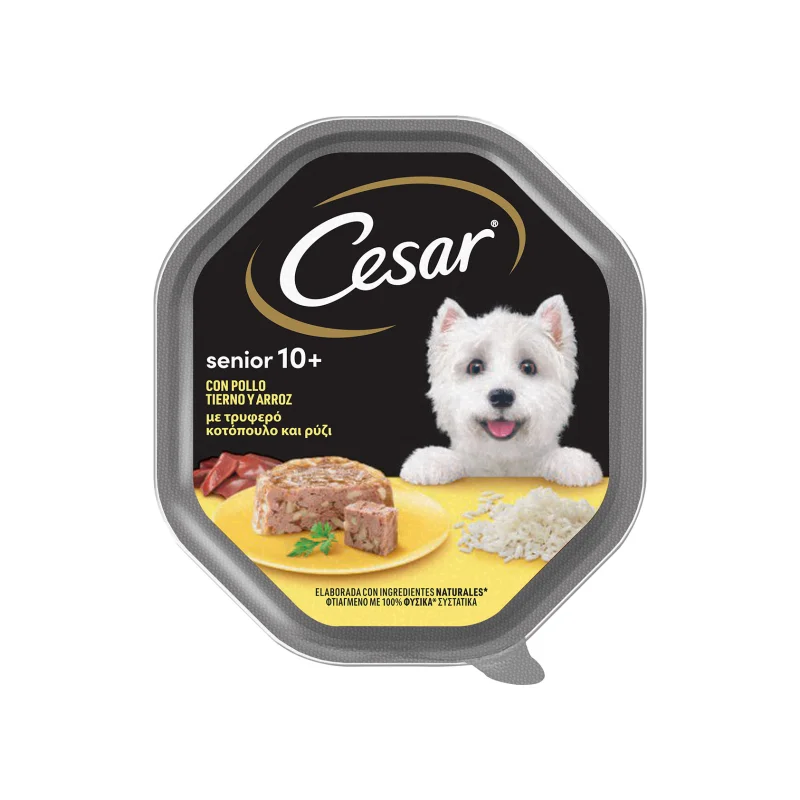 Cesar Senior 10+ τροφή σκύλου με κοτόπουλο & ρύζι 150g