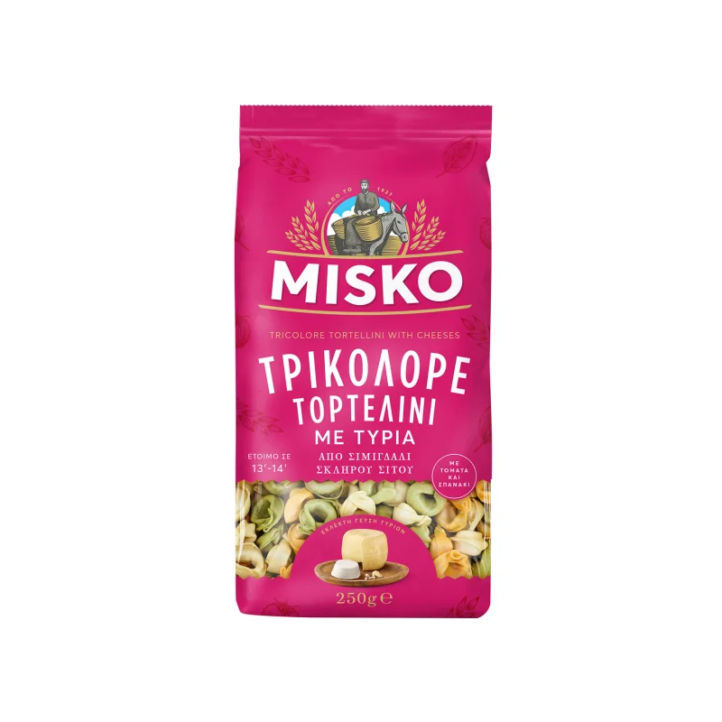 Misko πάστα ζυμαρικών tortellini τρικολόρε με τυριά 250g
