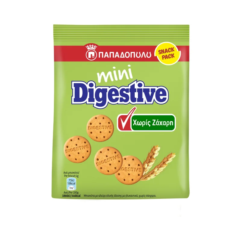 Digestive Μίνι Μπισκότα Χωρίς ζάχαρη 70gr