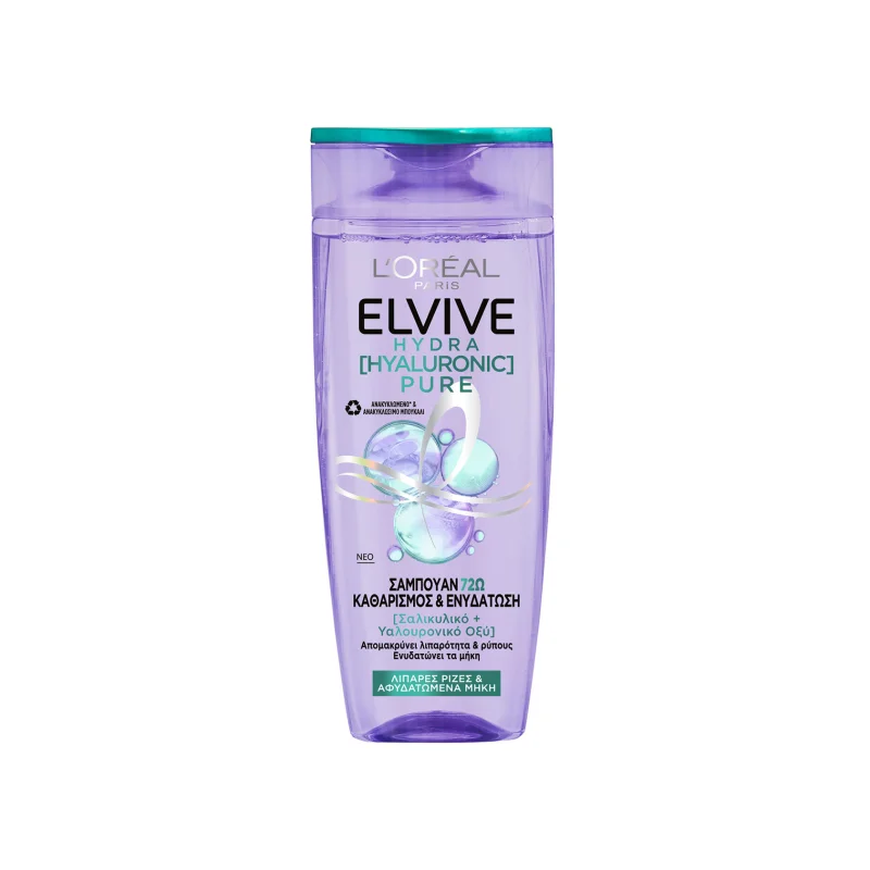 Elvive Hydra hyaluronic pure σαμπουάν μαλλιών 400ml