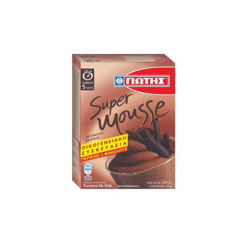 Γιώτης Μείγμα Super Mousse Κακάο Οικογενειακή Συσκευασία (2Χ117 g)