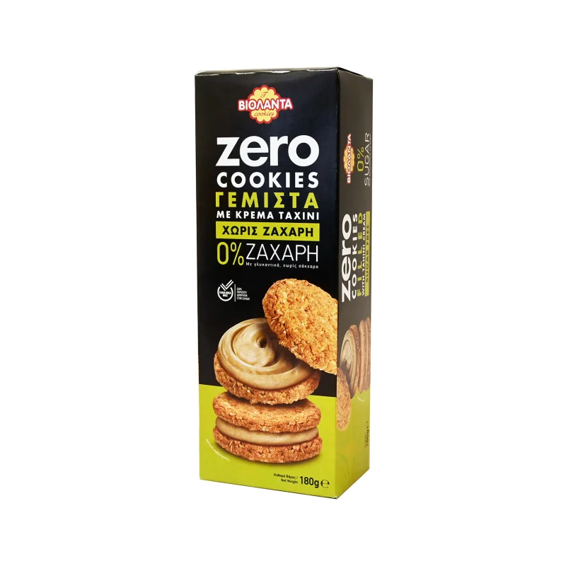 Βιολάντα Zero μπισκότα cookies γεμιστά με κρέμα ταχίνι 180g