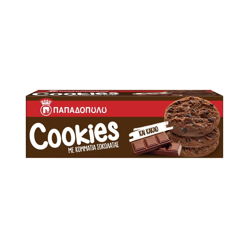 Cookies Μπισκότα με Κομμάτια Σοκολάτας & Κακάο 180gr