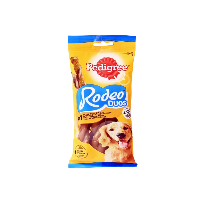 Pedigree Rodeo duos τροφή σκύλου συμπληρωματική κοτόπουλο και μπέικον 123g