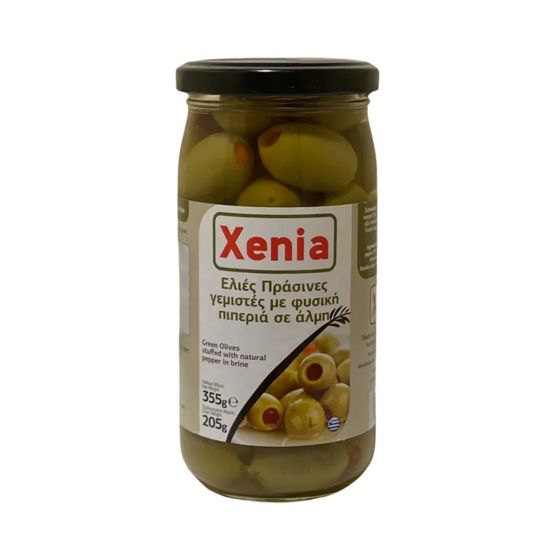 Ελιές Πράσινες XENIA γεμιστές με Πιπεριά σε Άλμη 205g