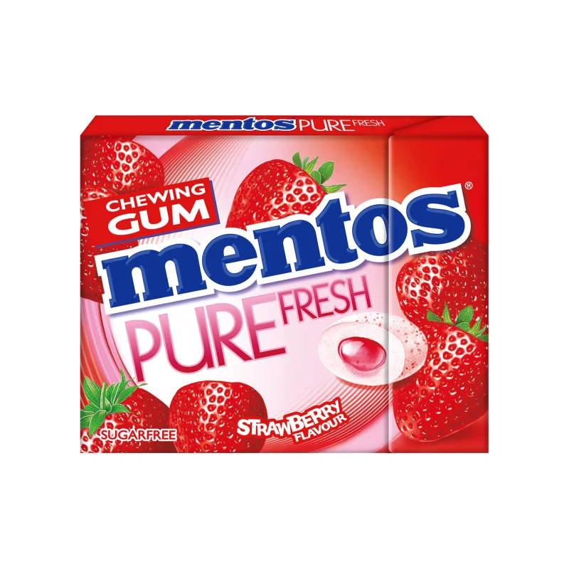 MENTOS Pure Fresh Τσίχλες Φράουλα Χωρίς ζάχαρη 30g