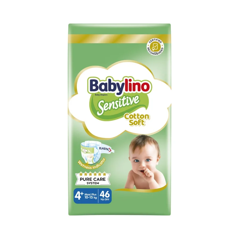 Sensitive Πάνες Cotton Soft Νο4+ Maxi Plus 10-15kg 46τεμ