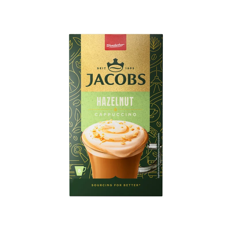 Jacobs στιγμιαίο ρόφημα καφέ hazelnut cappuccino 8x17.8g