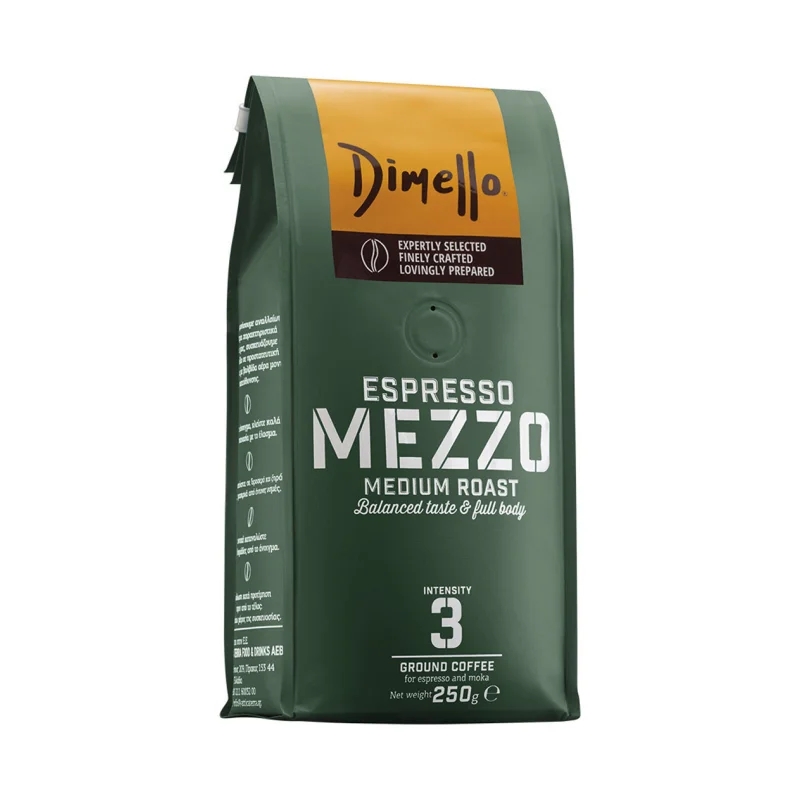 Dimello Καφές Espresso Αλεσμένος Mezzo (250 g)