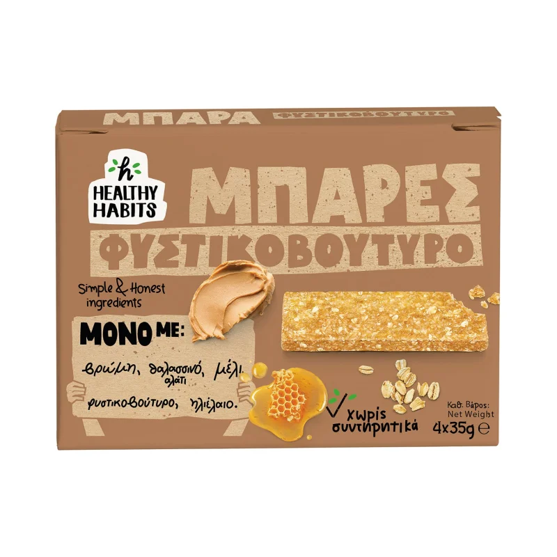 HEALTHY HABITS Μπάρες Βρώμης με Φιστικοβούτυρο 4x35g
