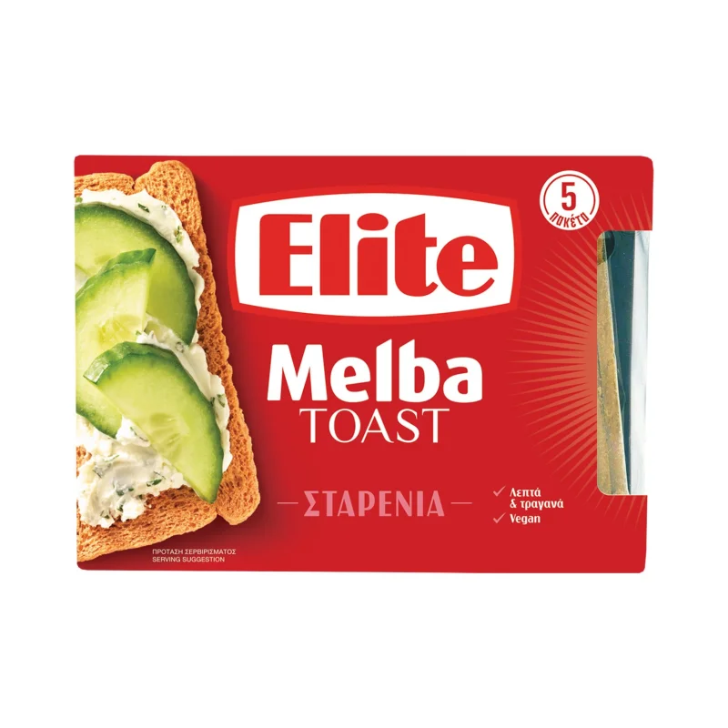 ELITE Melba Toast Φρυγανάκια Σταρένια Vegan 100g