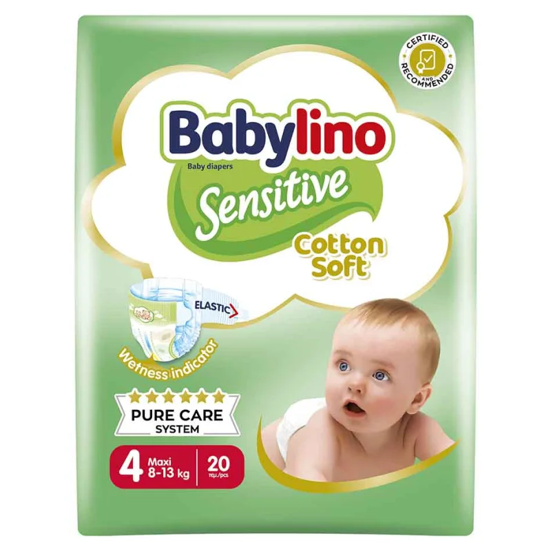 Πάνες Μωρού Sensitive Χαμομήλι Νο4 20 Τεμάχια