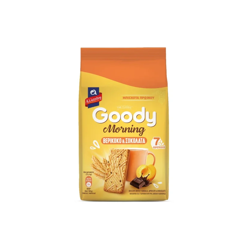 Αλλατίνη Goody Morning μπισκότα βερίκοκο & σοκολάτα 160g