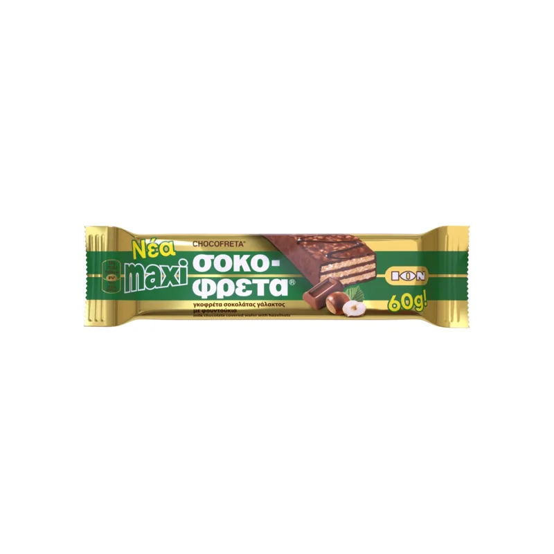 Ιον Maxi σοκοφρέτα γκοφρέτα φουντούκι 60g