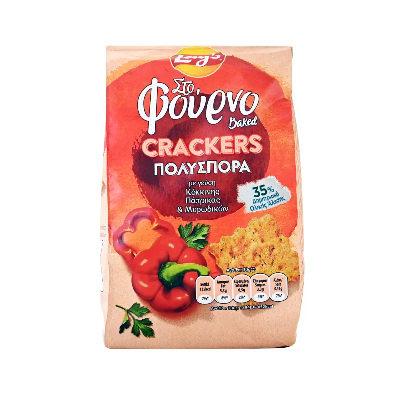 Lay's Baked στο φούρνο κράκερ πολύσπορα πάπρικά 80g