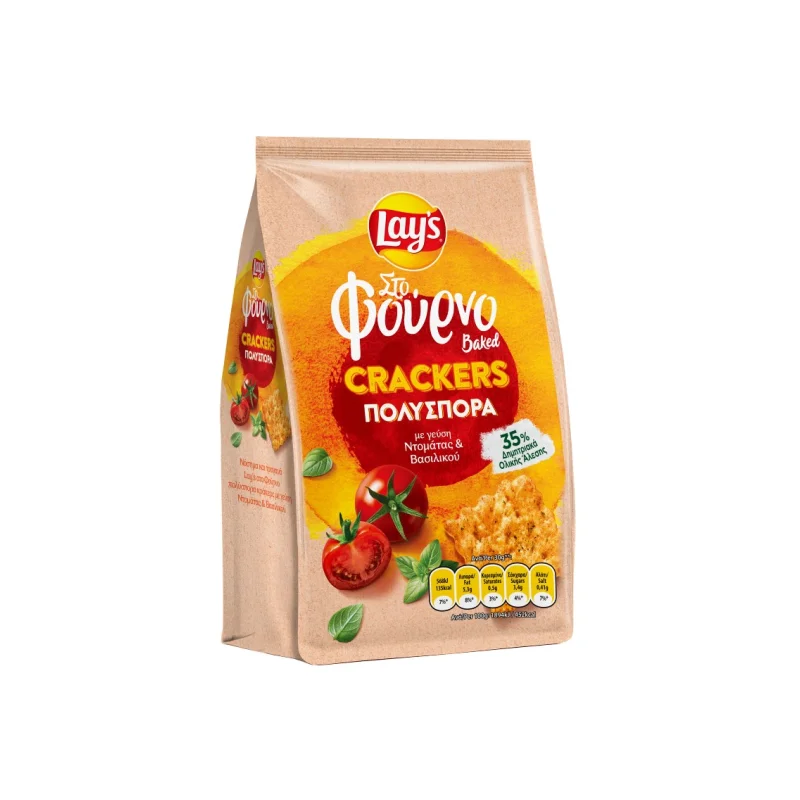 LAY'S Στο Φούρνο Κράκερς Πολύσπορα με γεύση Ντομάτας & Βασιλικού 80gr