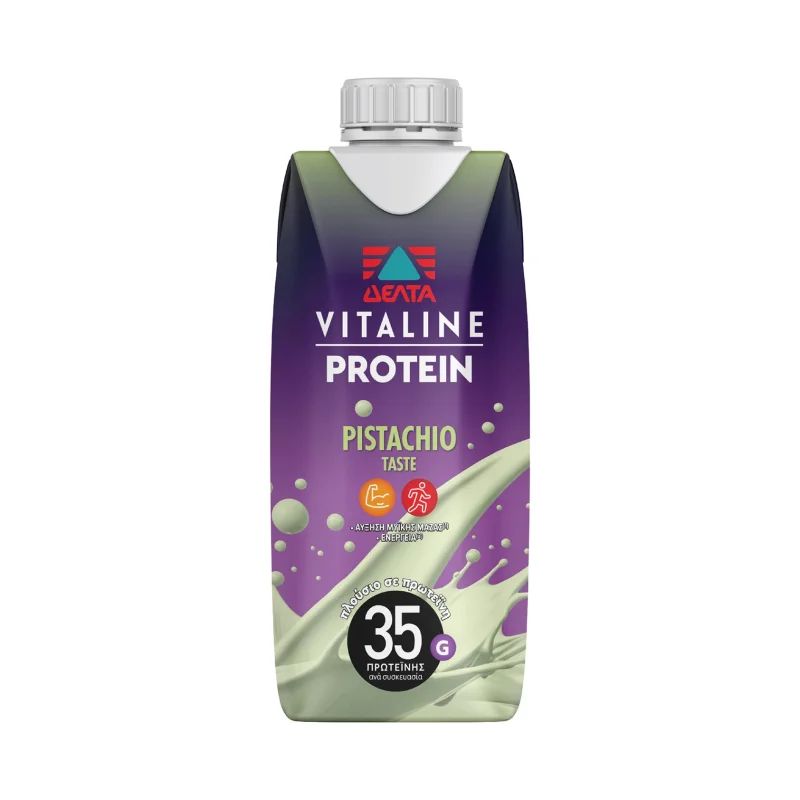 ΔΕΛΤΑ Vitaline Protein Ρόφημα Γάλακτος με γεύση Φιστίκι Χωρίς λακτόζη 330ml