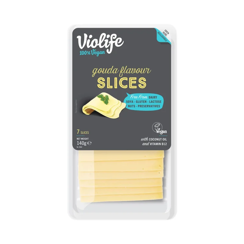 Αναπλήρωμα VIOLIFE Gouda flavour σε φέτες Vegan Χωρίς γλουτένη Χωρίς λακτόζη 140g