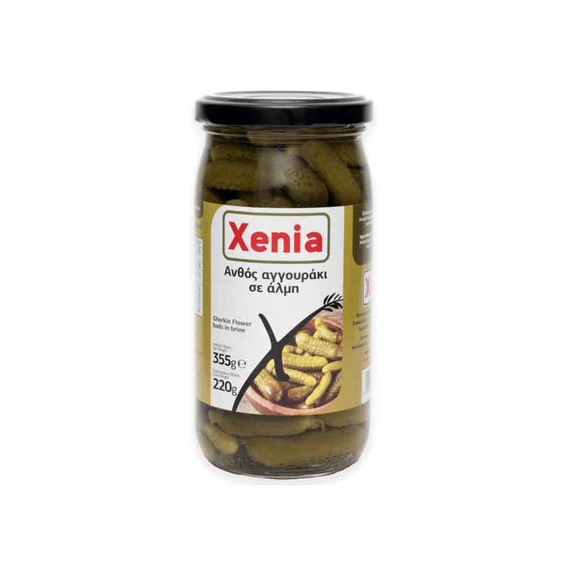 Xenia αγγουράκια ανθός σε άλμη 355g (στραγγισμένο βάρος 220g)