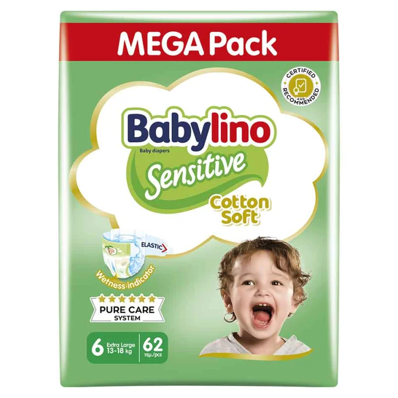 Sensitive Πάνες No6 (13-18kg.) Mega Pack 62τεμ.
