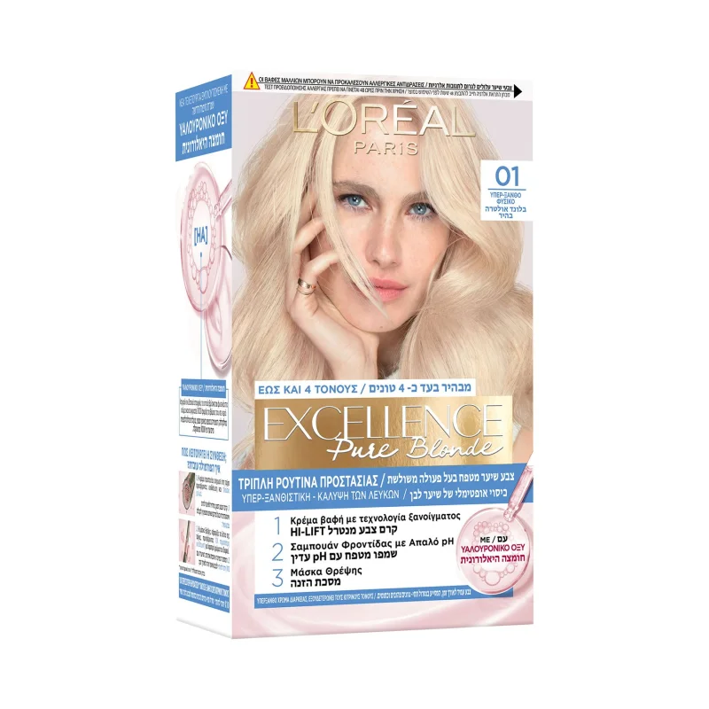 EXCELLENCE Creme Βαφή Μαλλιών No01 Υπέρ- Ξανθό Φυσικό 48ml