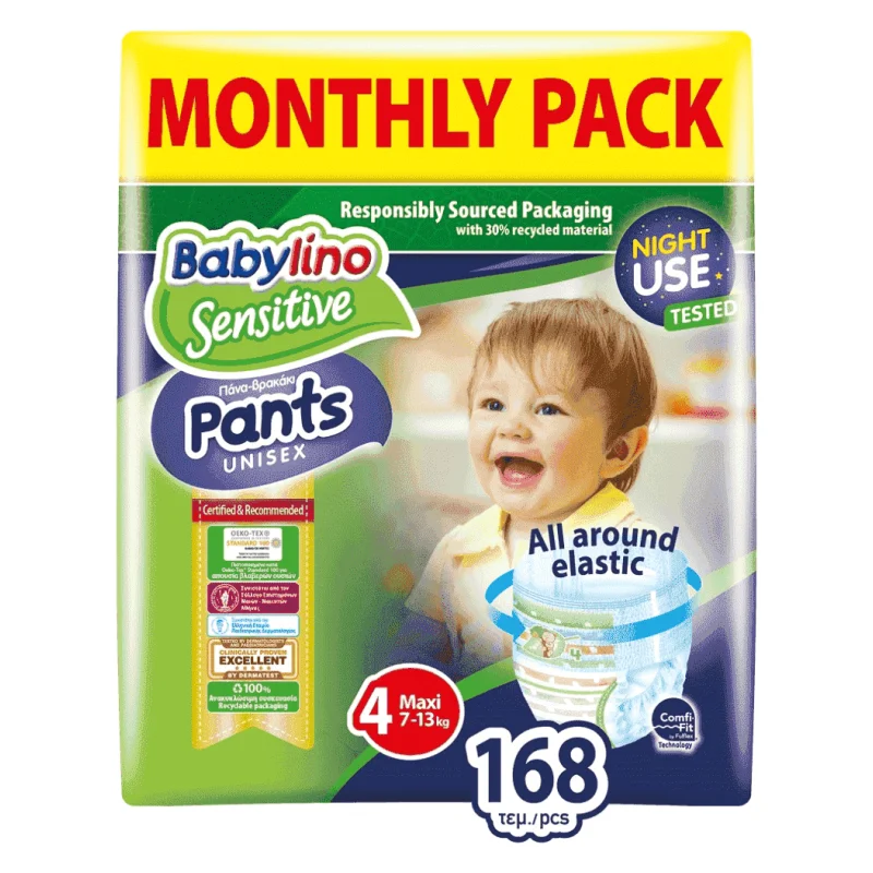 Sensitive Pants Πάνες Monthly Pack No4 168τεμ (7-13Kg)