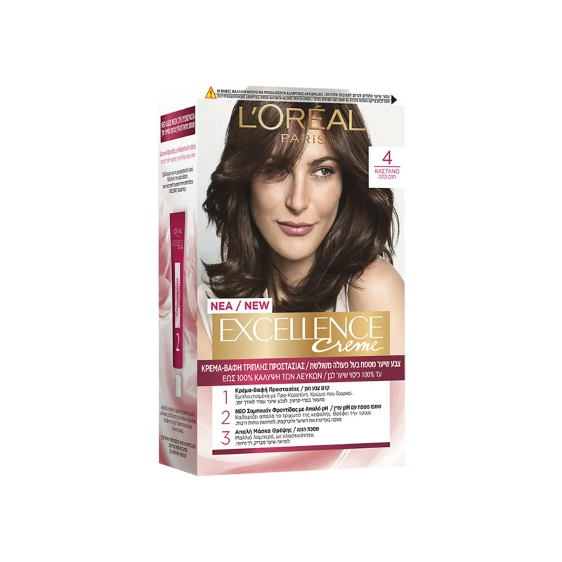 L'oreal Excellence βαφή μαλλιών καστανο Nο. 4 48ml