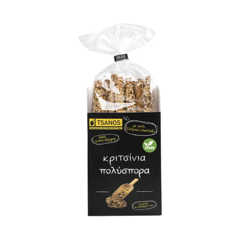 Κριτσίνια Πολύσπορα Vegan Χωρίς προσθήκη ζάχαρης 120gr