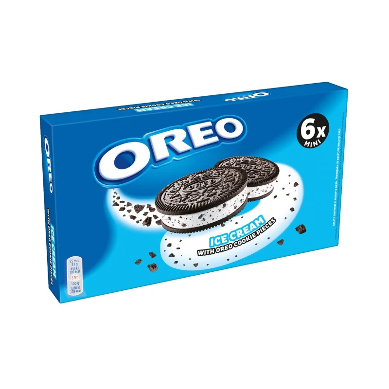 OREO Sandwich με γέμιση Παγωτό Βανίλια & Κομματάκια Μπισκότου 6x33g