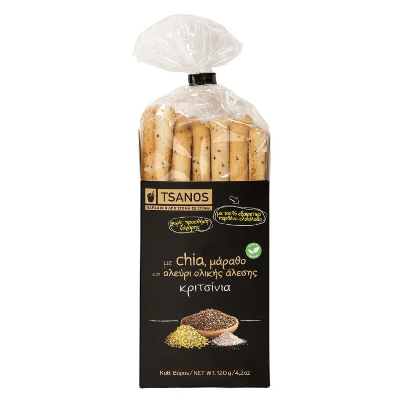 Κριτσίνια Με Chia & Μάραθο 120gr