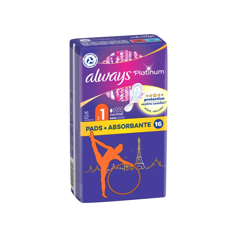 Always Platinum Nο. 1 σερβιέτες ultra normal plus με φτερά 16τεμ