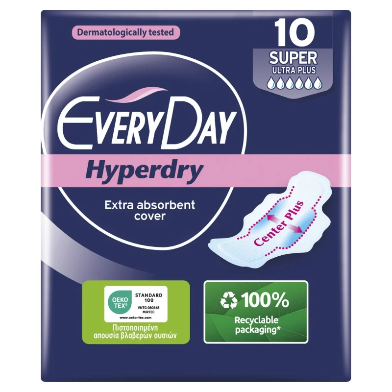 EVERYDAY Σερβιέτες Hyperdry Ultra Plus Super 10τεμ.