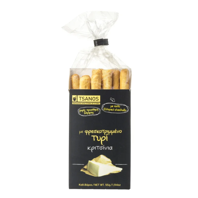Κριτσίνια με Φρεσκοτριμμένο Τυρί 55gr