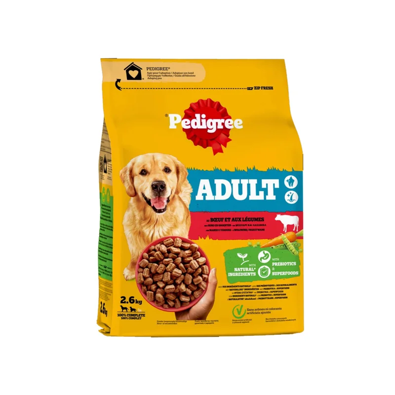 Pedigree Adult ξηρά τροφή σκύλου μοσχάρι & λαχανικά 2.6kg