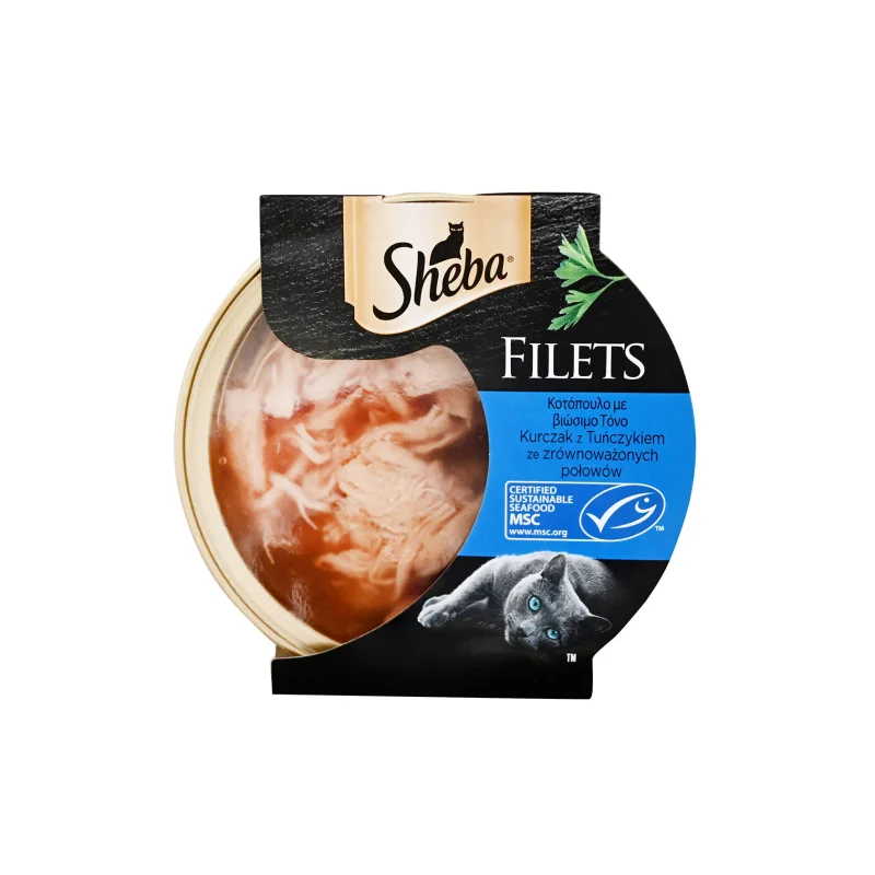 Sheba Filets τροφή γάτας κοτόπουλο με τόνο 60g
