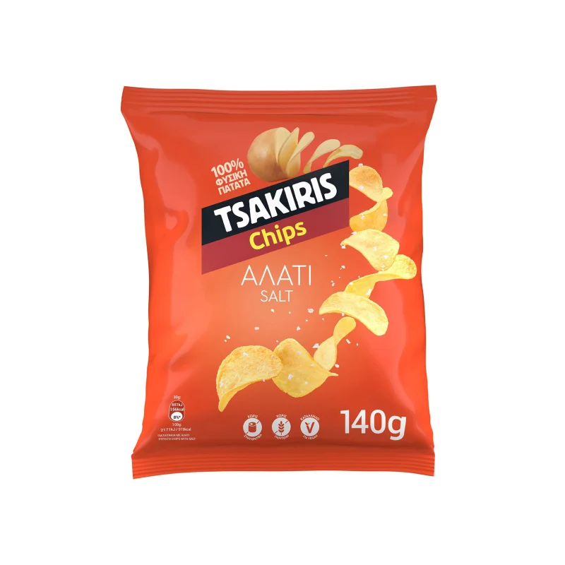 Τσακίρης τσιπς πατατάκια αλάτι 140g
