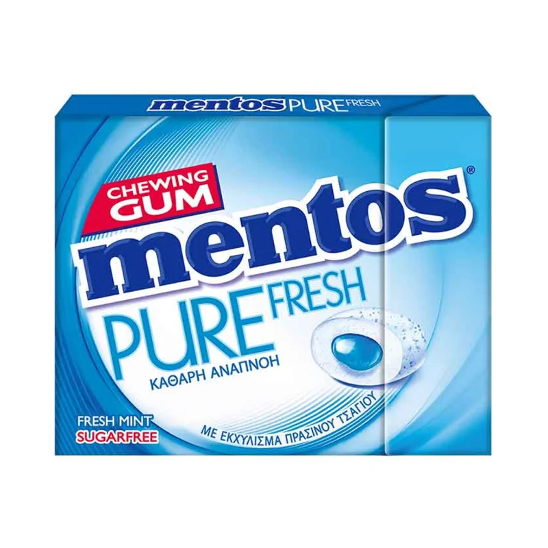 Mentos Pure Fresh Τσίχλες Φρέσκια Μέντα Χωρίς Ζάχαρη 30 gr